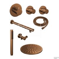 Brauer Thermostatisch Inbouwdoucheset  Copper 30cm Hoofddouche Wandarm Staafhanddouche Koper