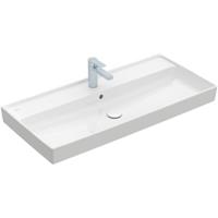 Villeroy & Boch Collaro meubelwastafel 100x47cm m. overloop m. 1 kraangat ceramic+ stone white 4A331GRW 4A331GRW