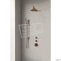 Brauer Thermostatisch Inbouwdoucheset  Copper 20cm Hoofddouche Wandarm Staafhanddouche op Glijstang Koper