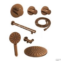 Brauer Thermostatisch Inbouwdoucheset  Copper 30cm Hoofddouche Wandarm 3 Standen Handdouche Koper