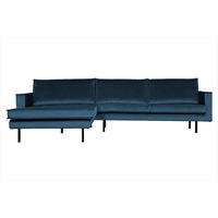 Be Pure Home Rodeo bank chaise longue links blue velvet