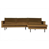 Be Pure Home Rodeo bank chaise longue rechts honing geel velvet