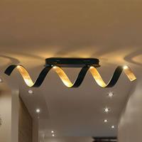 Eco-Light LED-Deckenleuchte Helix in Schwarz-Gold