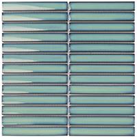 The Mosaic Factory Sevilla mozaïektegel 2x14.5x0.8cm voor wand kitkat finger Keramiek zee groen SEF20500