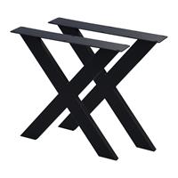 Furniture Legs Europe Set zwarte X tafelpoten 72 cm (profiel 10 x 4)