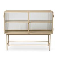 fermliving-collectie ferm LIVING-collectie Dressoir Haze cashmere gestreept glas