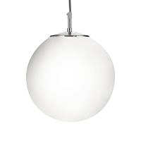 Atom - 1 Light Globe Deckenanhänger Satin Silber, Opalglas, E27 - Searchlight