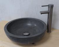 saniclear Round Iron natuursteen waskom set met kraan in de kleur verouderd ijzer compleet
