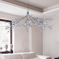 searchlightlighting Searchlight Lighting - Searchlight Wisteria - 10 Licht Decke Anhänger Blumen Design Chrom mit Kristallen, G4 Glühbirne