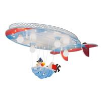 Elobra Plafondlamp luchtschip met Joe, blauw-rood-wit