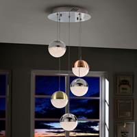 Schuller LED hanglamp Sphere, multicolour, 5-lamps