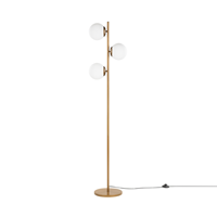 beliani Stehlampe Gold Metall 153 cm 3-Flammig Schirme aus Glas in Kugelform Kabel mit Schalter Modernes Design Wohnzimmer Schlafzimmer Beleuchtung