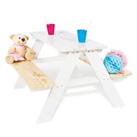 Pinolino Kinderpicknicktafel met bank Nicki für 4 hout wit