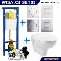 Wisa Xs Toiletset 03 Megasplash Basic Smart Met Bril En Drukplaat - Standaard Argos Wit - 8050414601