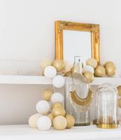 COTTON BALL LIGHTS Sparkling lichtslinger goud - Touch of gold