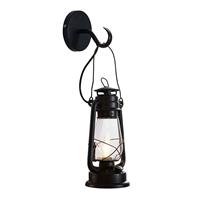 Lindby Raisa wandlamp, lantaarn, roestkleurig