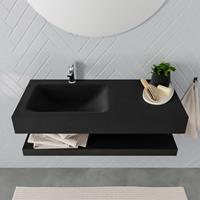 Mondiaz ALAN 100cm badmeubel solid surface planchet urban Vrijhangende wastafel cloud links 1 kraangat kleur urban M49850UB0M49301UB1