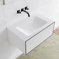 Mondiaz LAGOM 70cm badmeubel solid surface urban 1 lade Wastafel cloud midden zonder kraangat M64103UBM0M35113C