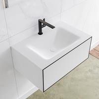 MONDIAZ LAGOM 70 badmeubel solid surface urban 1 lade CLOUD midden 1 kraangat