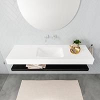 Mondiaz ALAN 150cm badmeubel solid surface planchet urban Vrijhangende wastafel cloud midden zonder kraangat kleur talc M49855UB0M49318TA0