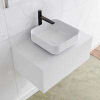 MONDIAZ LAGOM 70 badmeubel solid surface talc 1 lades BINX midden 1 kraangat