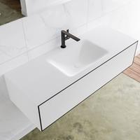 Mondiaz LAGOM 120cm badmeubel solid surface urban 1 lade Wastafel cloud midden 1 kraangat M64117UBM1M35162C