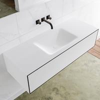 Mondiaz LAGOM 120cm badmeubel solid surface urban 1 lade Wastafel cloud midden zonder kraangat M64117UBM0M35162C