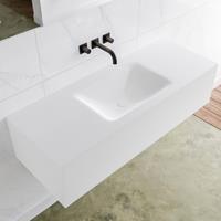 Mondiaz LAGOM 120cm badmeubel solid surface talc 1 lade Wastafel cloud midden zonder kraangat M64117TAM0M35162C