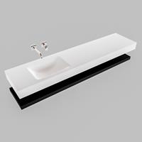 Mondiaz ALAN 200cm badmeubel solid surface planchet urban Vrijhangende wastafel cloud links zonder kraangat kleur talc M49860UB0M49581TA0