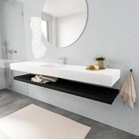 Mondiaz ALAN 200cm badmeubel solid surface planchet urban Vrijhangende wastafel cloud midden 1 kraangat kleur talc M49860UB0M49579TA1