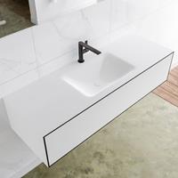 Mondiaz LAGOM 130cm badmeubel solid surface urban 1 lade Wastafel cloud midden 1 kraangat M64122UBM1M35181C