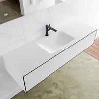 Mondiaz LAGOM 140cm badmeubel solid surface urban 1 lade Wastafel cloud midden 1 kraangat M64127UBM1M35200C