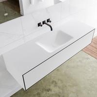 Mondiaz LAGOM 140cm badmeubel solid surface urban 1 lade Wastafel cloud midden zonder kraangat M64127UBM0M35200C