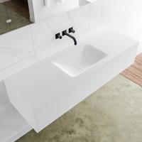 Mondiaz LAGOM 140cm badmeubel solid surface talc 1 lade Wastafel cloud midden zonder kraangat M64127TAM0M35200C