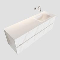 Mondiaz VICA 150cm badmeubel carrara 2 lades wastafel cloud rechts zonder kraangat PC75341600