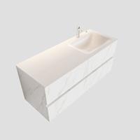 Mondiaz VICA 120cm badmeubel carrara 4 lades wastafel cloud rechts met 1 kraangat PC75341617