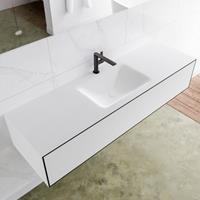 Mondiaz LAGOM 150cm badmeubel solid surface urban 1 lade Wastafel cloud midden 1 kraangat M64132UBM1M35216C