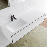 Mondiaz LAGOM 130cm badmeubel solid surface urban 2 lades Wastafel cloud links 1 kraangat M64141UBM1M35182L