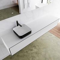 Mondiaz LAGOM 190cm badmeubel solid surface urban 2 lades Wastafel BINX opzetkom links 1 kraangat M64189UBM1M49904L