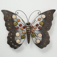 Boltze Home Wanddecoratie vlinder metaal 43x31cm