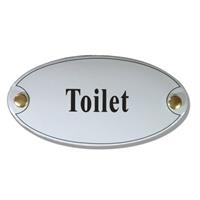 Topemaille Emaille deurbord ovaal Toilet