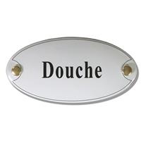 Topemaille Emaille deurbord ovaal Douche