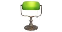 LumiLamp Bureaulamp Tiffany 27*20*36 cm E27/max 1*60W Groen Metaal / glas 5LL-1144GR