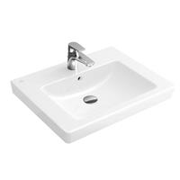 Villeroy & Boch Subway 2.0 meubelwastafel 60x47cm 1 kraangat met overloop wit 7113f001