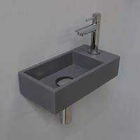 Douche Concurrent Fonteinset INK Versus Rechthoek Rechts 36x18x9cm Quartz Grijs Toiletkraan Sifon Plug Glans Chroom