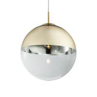 Globo lighting Hanglamp glas 'Varus' metaal goud transparant glas e27 330mm