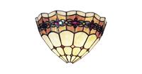 LumiLamp Wandlamp Tiffany 30*14*20 cm E14/max 1*40W Meerkleurig Glas roos 5LL-9884