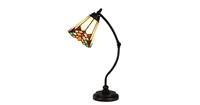 LumiLamp Tafellamp Tiffany Ø 26*50 cm E14/max 1*40W Meerkleurig Glas / Polyresin Art Deco 5LL-5964