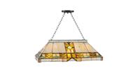 LumiLamp Hanglamp pooltafel Tiffany 92*47*125 cm E27/max 3*60W Geel Polyresin / glas Art Deco 5LL-5469