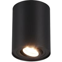 BES LED LED Plafondlamp - Plafondverlichting - Trion Cosmin - GU10 Fitting - 1-lichts - Rond - Mat Zwart - Aluminium